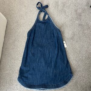 Anthropologie Denim Halter Dress size large NWT